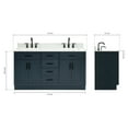 thumbnail image 3 of Ariel Hepburn 61 In. Double Rectangle Sink Vanity With 0.75 In. Carrara White Countertop In Midnight Blue, 3 of 9