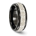 thumbnail image 2 of Finest Gold Edward Mirell Black Titanium with Sterling Silver Casted 9 mm Band - Size 10, 2 of 6