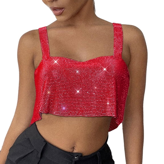 Sngxgn Women's Lace Tank Tops Y2k Camisole Tops Lace Crop Tops Ribbed Knitted Tank Tops(Red,One Size)