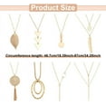 thumbnail image 2 of 8Pcs 8 Style Triangle & Leaf & Flat Round & Rectangle Alloy Pendant Necklace with Cable Chains Double Layered Necklace for Women Golden 18.39~34.25 inch(46.7~87cm) 1Pc/style, 2 of 7