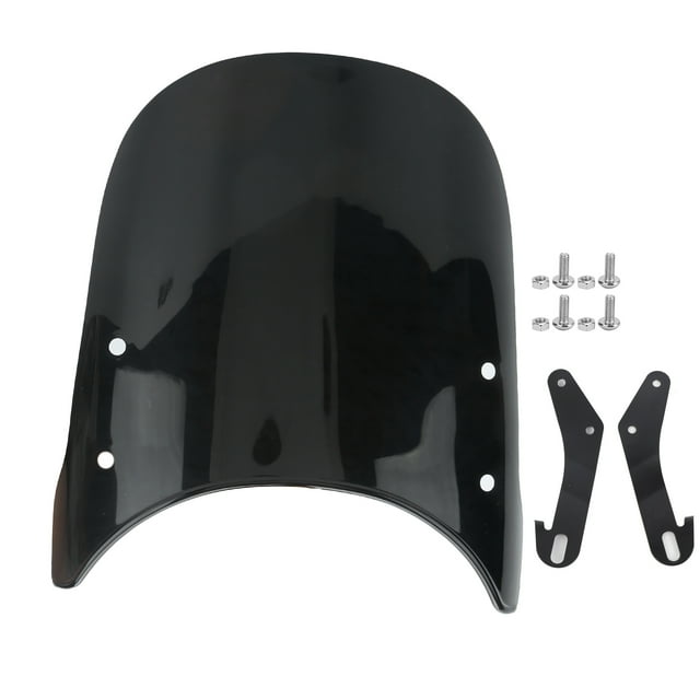 Deflector de viento universal para motocicleta, antigrietas y resistente a arañazos, compatible con faros redondos Triumph Bonneville de 57 pulgadas (negro).