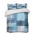 thumbnail image 2 of Teal Blue Twin XL Size Down Alternative Comforter,Lightweight Comforter Quilt Bedding Set with Pillow Shams Modern Oil Painting Abstract Ombre Geometric All Seasons Bed Comforter Duvet Insert 68"x98", 2 of 7