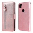 thumbnail image 1 of Wallet Case For Google Pixel 4a 4g,premium Pu Leather Magnetic Closure Card Slots Kickstand Zipper Pocket Soft Tpu Flip Cover - Pink, 1 of 5