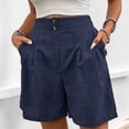 thumbnail image 4 of Shorts for Women Elasticated High Waist Solid Color Summer Shorts with Pockets Fashion Loose Hot Pants Wide Leg Casual Comfy Holiday Beach Daily Work Short, 4 of 6