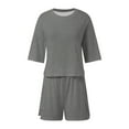 thumbnail image 6 of Short Sets Women Two Piece Outfits Sets T Shirt and Shorts Spring Sets Womens Matching Sets, 6 of 8