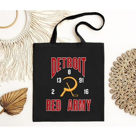 vintage NEW LIMITED Detroit Red Army Russian 5 Hockey Fan Tote Bag-TH20874