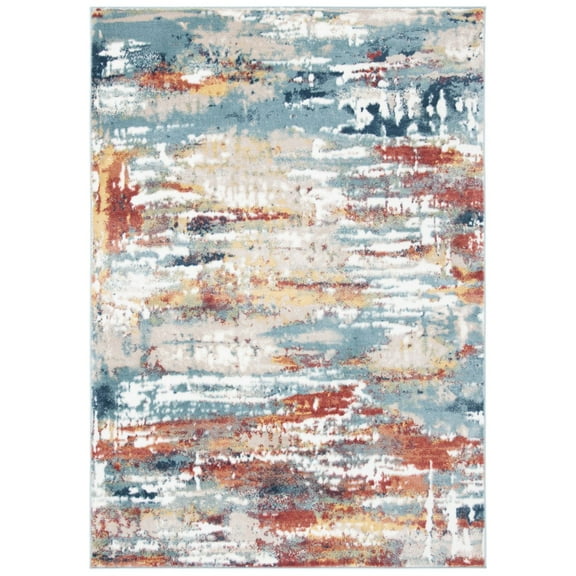 SAFAVIEH Skyler Talisha Distressed Area Rug, Beige/Burgundy, 4'5" x 6'5"