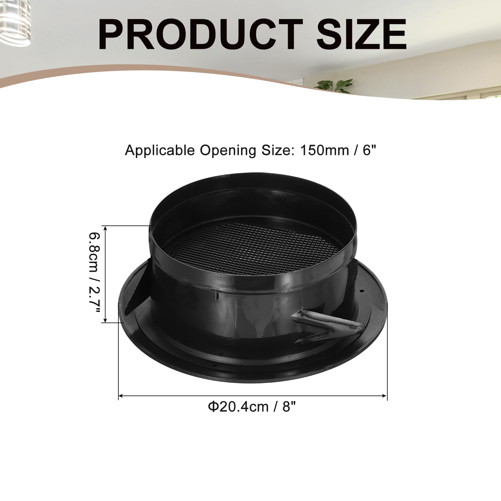 Uxcell Round Air Vent Cover, Soffit Vents ABS Ceiling Vent Covers Air Vent Louver for Living Room Greenhouse 8 Inch