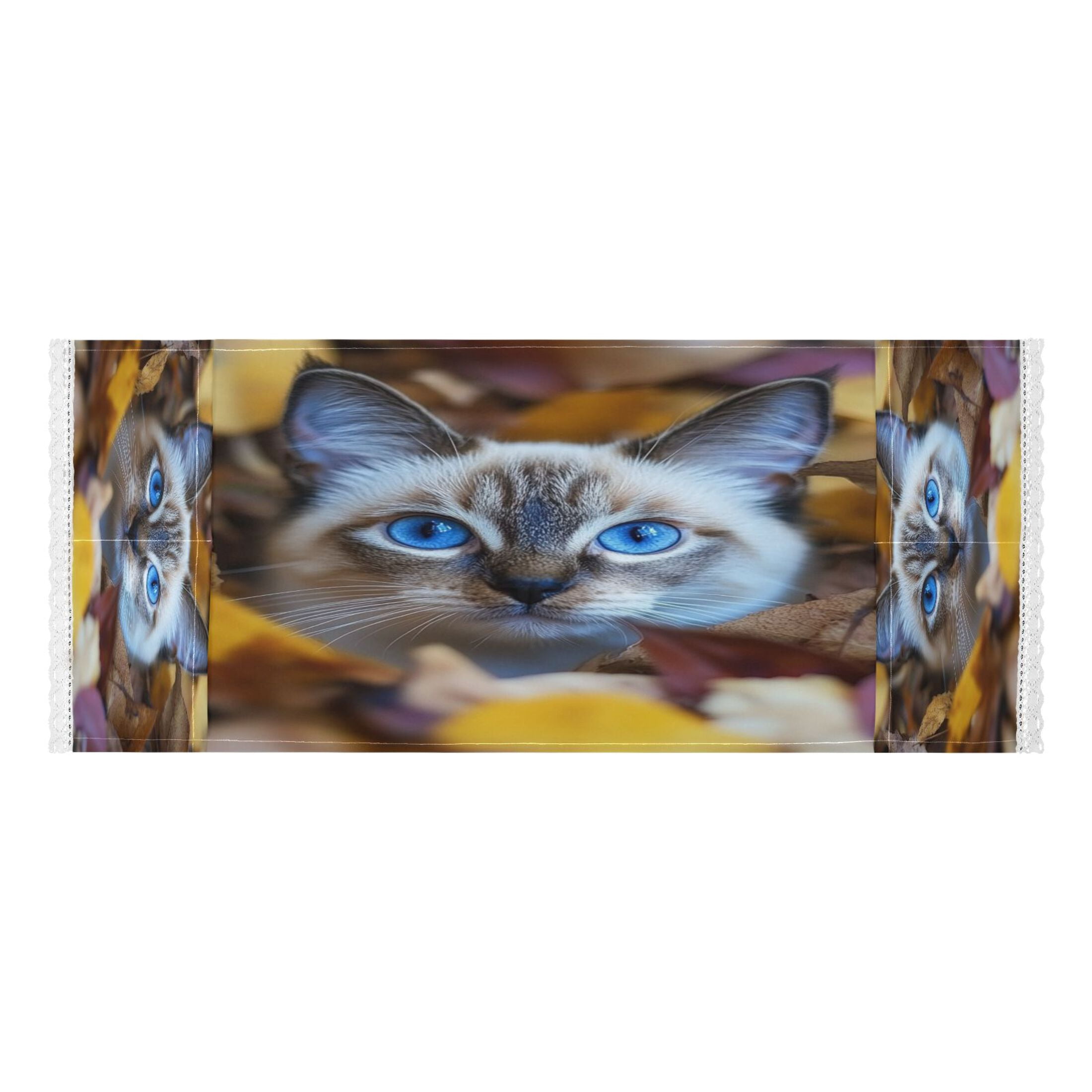 Blue Eyes CatWasher and Dryer Covers Dust-Proof and Oil Resistant Fridge Cover with 4 Storage Pockets Washing Machine Top Cover for Laundry Kitchen Home 51.2 x 22 In