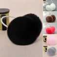thumbnail image 2 of Women Earmuff Imitation Pearl Decor Faux Rabbit Fur Plush Solid Color Non-slip Ear Protection Comfortable Autumn Winter Girls Ear Warmer for Going Out, 2 of 9
