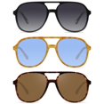 thumbnail image 1 of YDAOWKN Gafas de sol de aviador cuadradas retro para mujer y hombre, gafas de sol vintage de los años 70 con doble puente, 1 of 1