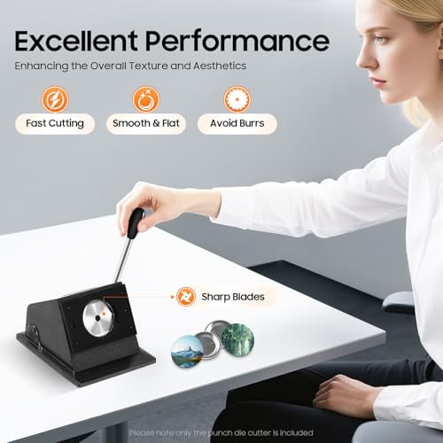 2.28" Round Punch Die Cutter,Button Paper Cutter,Cutting Round Hole Circular Card Puncher,Graphic Badge Button Mould Punch Press Machine for Cardstocks