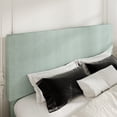 thumbnail image 5 of Amolife King Bed Frame, Platform Bed Frame with Upholstered Adjustable Headboard, Ice Blue, Nubby Fabric, 5 of 14