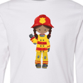 thumbnail image 4 of Inktastic African American Girl, Girl Fireman, Firefighter Long Sleeve Youth T-Shirt, 4 of 5