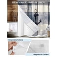 thumbnail image 5 of No Hook Shower Curtain with Snap-in Liner, Navy Blue Nautical Waterproof Fabric Bathroom Curtains, Coastal Blue Striped Vintage Bath Curtains & Mesh Top Window Stand Up Stall Stall 48"x72", 5 of 9