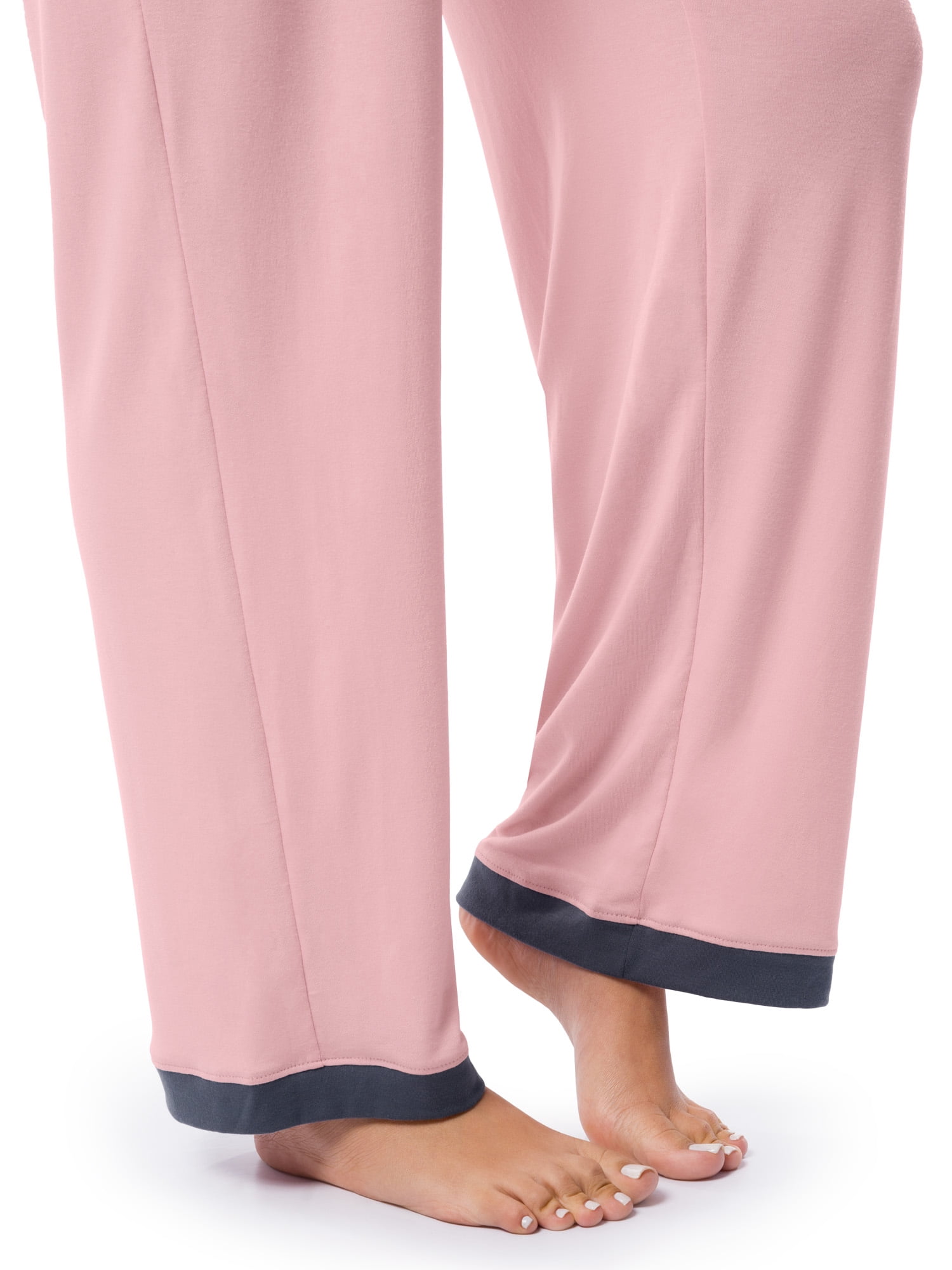 Fruit of the Loom Women's Soft & Breathable V-Neck Short Sleeve Top & Pajama Pant Set, Sizes S-4X