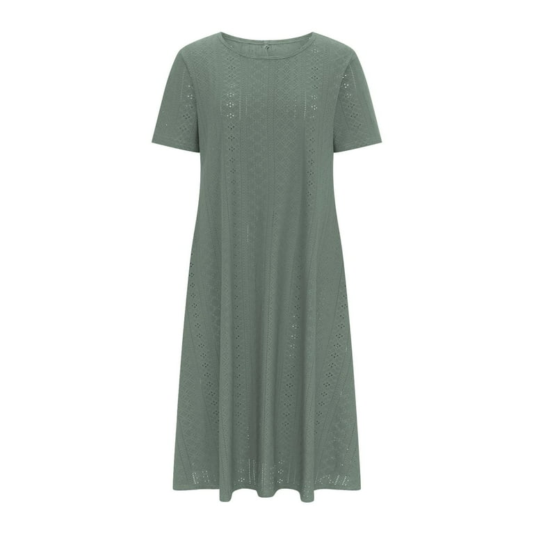 Patlollav Womens Summer Fashion Solid Color Pocket Short Sleeve V-Neck Dress - Walmart.com Patlollav Womens Summer Fashion Solid Color Pocket Short Sleeve V-Neck Dress - Walmart.com