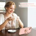 thumbnail image 6 of Case for iPhone 14 Plus Case with Ring Stand [360° Rotatable Ring Holder Magnetic Kickstand] [Support Car Mount] Plated Gold Edge Soft TPU Luxury Shockproof Protective Phone Case Cover, Pink, 6 of 14