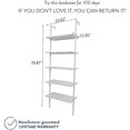 thumbnail image 6 of Sesslife White Ladder Shelf, 5 Tier Industrial Bookshelf for Bedroom, Open Wall Mount Bookshelf, Display Storage Rack Organizer, 6 of 10