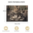 thumbnail image 2 of COMIO Cute Cat Reading Newspaper on Toilet Picture Canvas Painting Artwork Funny Bathroom Cat Decor for Cat Lovers Cat Wall Art Prints Home Decorations Framed  Ready to Hang, 2 of 5