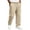 Khaki, variant on Men's Baggy Sweatpants Wide Leg Athletic Sweat Pants Elastic Drawstring Waist Open Bottom Joggers with Pockets, M