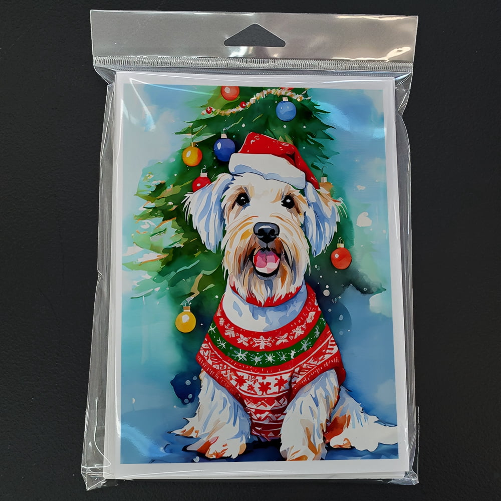 Sealyham Terrier Christmas Greeting Cards Pack of 8 7 in x 5 in