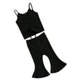 thumbnail image 5 of Qiylii Baby Girl Solid Color Outfit Strap Drawstring Camisole+ Flared Pants, 5 of 7