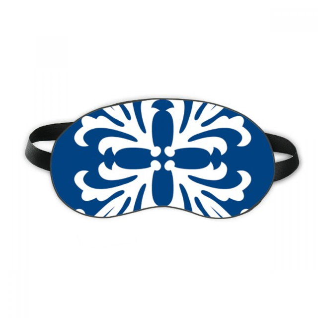 Blue Talavera Pattern Flower Ilustration Sleep Eye Shield Soft Night Blindfold Shade Cover