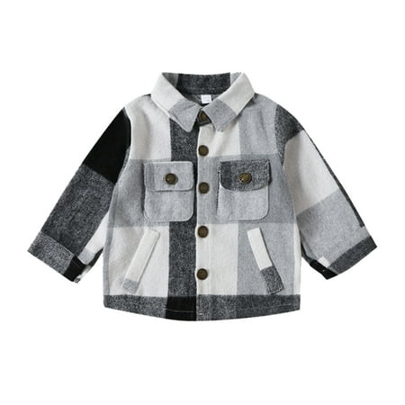 

HCNTES Boys Denim Button Shirt Long Sleeve Lightweight Chambray Tops（Black 12-18 Months)