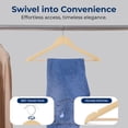 thumbnail image 6 of Serenelife 80 Piece Solid Wooden Heavy Duty Notched Suit Hangers, Natural, 6 of 7