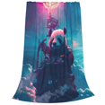 thumbnail image 2 of Fotbe DJ Panda Hot Air Balloon Manta de Franela Acolchonada con Estampado, Súper Suave y Esponjosa, Extra Grande para Sofá, Cama, Uso Todo el Año-60"x50", 2 of 7