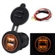 thumbnail image 5 of BR Cargador de teléfono móvil USB de doble apertura impermeable para coche, motocicleta, barco, 4,2 A, color naranja, DC12-24V, 5 of 10