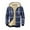 Blue, variant on Men's Hooded Zip Fleece-Lined Thick Plaid Jacket, Casual Sports Outerwear, Blue, L