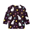 thumbnail image 5 of LTTVQM Easter Shirts for Girls 2026 3/4 Sleeve Happy Rabbit Eggs Print Tee Comfy Crew Neck Blouse Trendy Clothes White 11-12 Years, 5 of 5