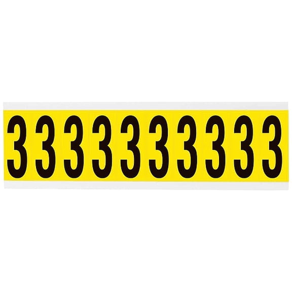 Brady Number Label,1-15/16", Character,Vinyl 3440-3