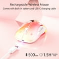 thumbnail image 6 of memzuoix LED Rechargeable Wireless Mouse, 9-Color Gradient RGB Light, 1600 DPI Gaming Mouse with Magnetic Cover, Computer Mouse for Laptop,Desktop,MacBook,Left Right Hand,5 Buttons, Pink, 6 of 9