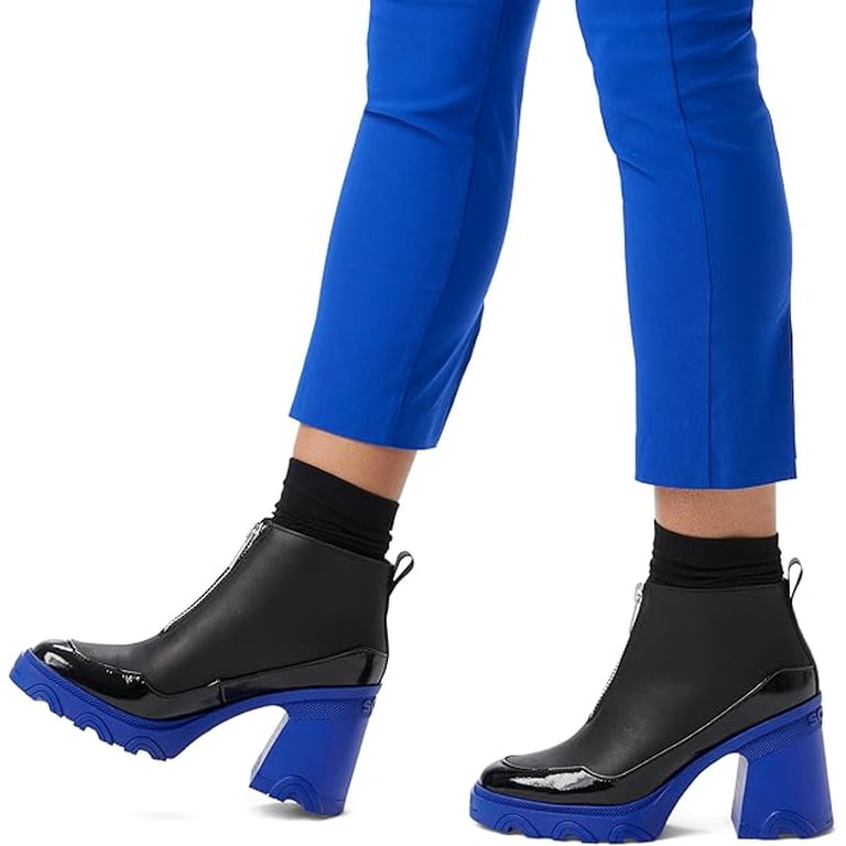 Sorel Women's Brex Heel Zip Boots - Black, Cobalt Blue - Size 8M