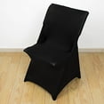 thumbnail image 3 of BalsaCircle Fitted Black Premium Spandex Stretchable Lifetime Folding Chair Cover Party Events Decorations Supplies, 3 of 8