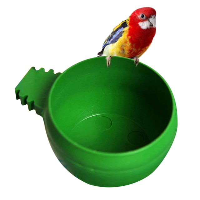 Bird Bowl Plastic Round Easy to Clean Parrot Water Bowl Parrot Food Bowl