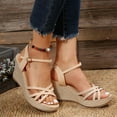 thumbnail image 4 of BONIXOOM Platform Sandals Women Clearance Fall None Platform Casual Fashion Womens Shoes Beige Size 7.5, 4 of 7