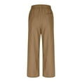 thumbnail image 4 of WMTBSRSW Women Pocket Capri Pants Wide Leg Fall Boho Drawstring Waist Cropped Pants Casual Lounge Pant Beach Travel Vacation Outfits, 4 of 6