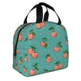 thumbnail image 3 of Teal Peach Fruit Lunch Bag Thick Aluminum Foil Lunch Tote for Women Office Picnic Gift, 3 of 7