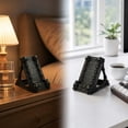 thumbnail image 6 of Aurorax Halloween Decoration Indoor Skeleton,Gothic Skull Cell Phone Stand Vintage Black Resin Gothic Furniture Accents for Desk Black, 6 of 7