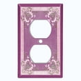 thumbnail image 2 of Metal Light Switch Plate Cover Elegant Antique Floral Tile Frame Purple FLW081, 2 of 13