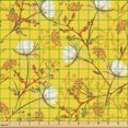 thumbnail image 2 of Ambesonne Vintage Fabric by the Yard Upholstery, Botanical Floral Summer, 10 Yards, Earth Yellow Dark Salmon, 2 of 5