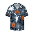 thumbnail image 4 of Uemuo Halloween Pattern Cotton Linen Short Sleeve Shirts,Casual Lightweight Button Down Shirts,Vacation Beach Summer Tops-XX-Large, 4 of 7