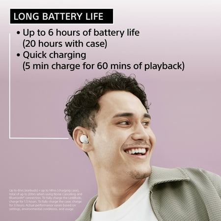 Sony - LinkBuds S True Wireless Noise Canceling Earbuds - White