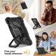 thumbnail image 3 of Funda Resistente a Golpes para iPad mini 2024 / mini 6, Funda Protectora de Silicona Anti-caída + Capa de PC con Soporte de Asa Cuadrada Giratoria de 360° y Correa para el Hombro, Negro, 3 of 7