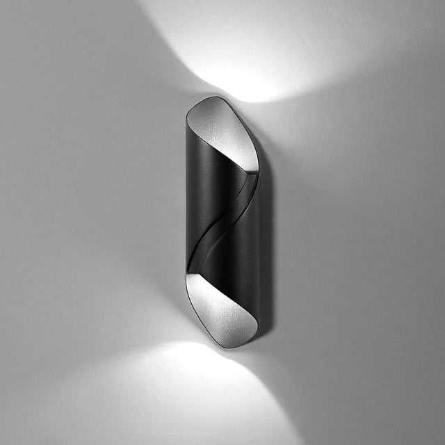 Aplique de pared LED rectangular para interiores de 10 W, iluminación de pared de luz negra con linterna de luz blanca de 6000 K, lámpara de pared de metal para dormitorio, comedor, pasillo oso de fresa Electrónica