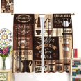 thumbnail image 3 of Brown Coffee Theme Kitchen Curtains Rod Pocket Rustic Vintage Latte Cappuccino Cafe Curtains Farmhouse Cafe Beans Drink Decor Modern Art Window Drapes Fabric 27.5x63in,2 Panel Set, 3 of 6